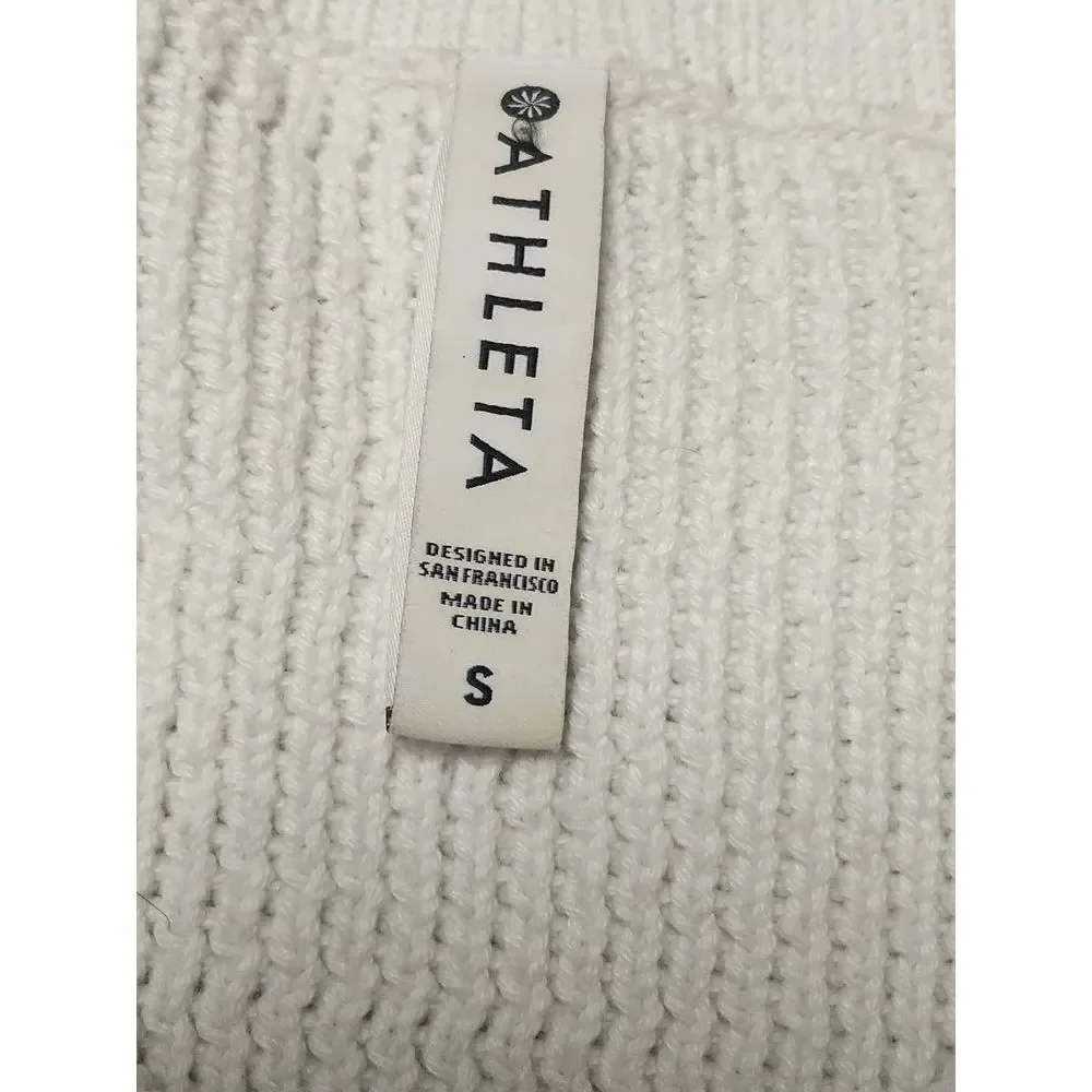 Athleta Teton‎ Vneck Chunky Knit Sweater Small Grey